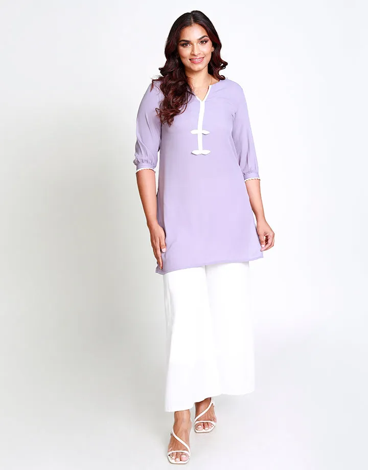 ¾ Sleeves Kurtha with Contrasting Details