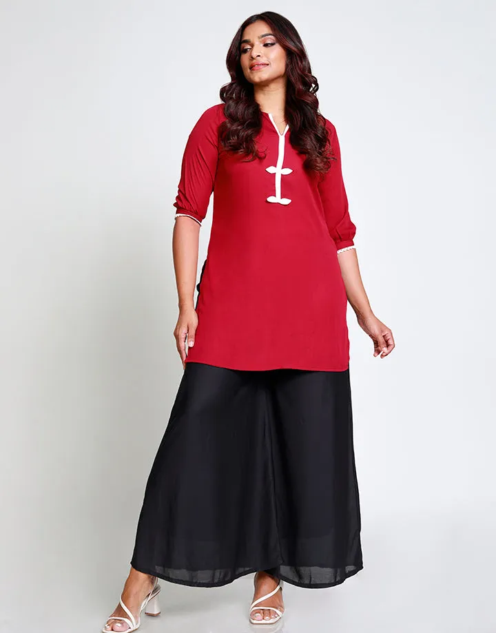 ¾ Sleeves Kurtha with Contrasting Details