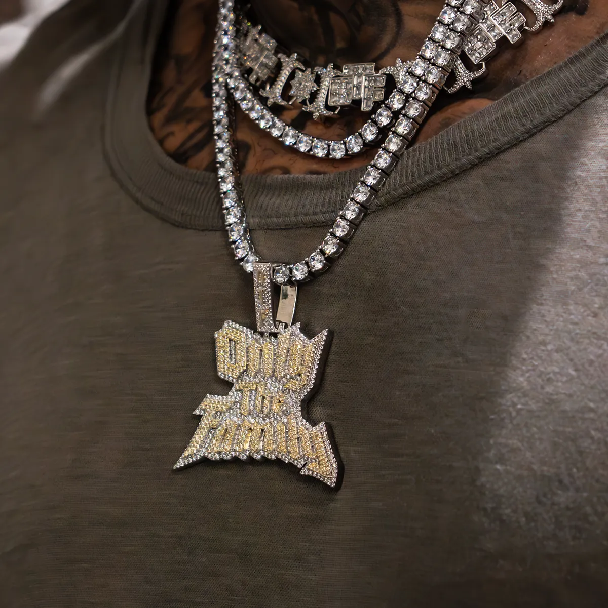 14k Solid Gold Lil Durk Only The Family Pendant