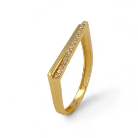 14K Yellow gold bar ring-227418