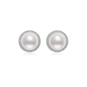 18K Diamond Edison Mabe Pearl Earrings KE00122 | Si Dian Jin