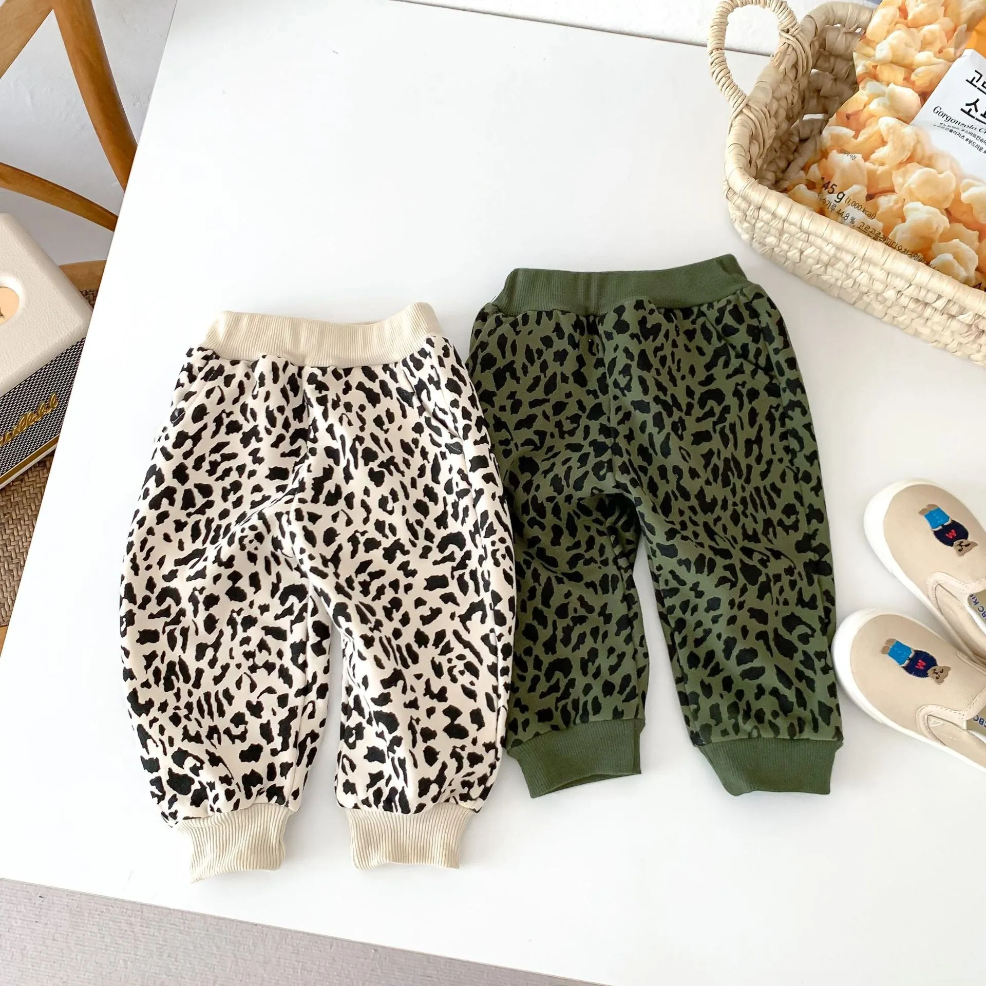 2 Pieces Set Baby Kid Girls Leopard Print Tops And Pants Wholesale 23101910