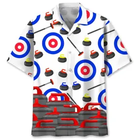 3D All Over Print Curling Pattern Hawaiian Shirt, Gift for Curling Lover