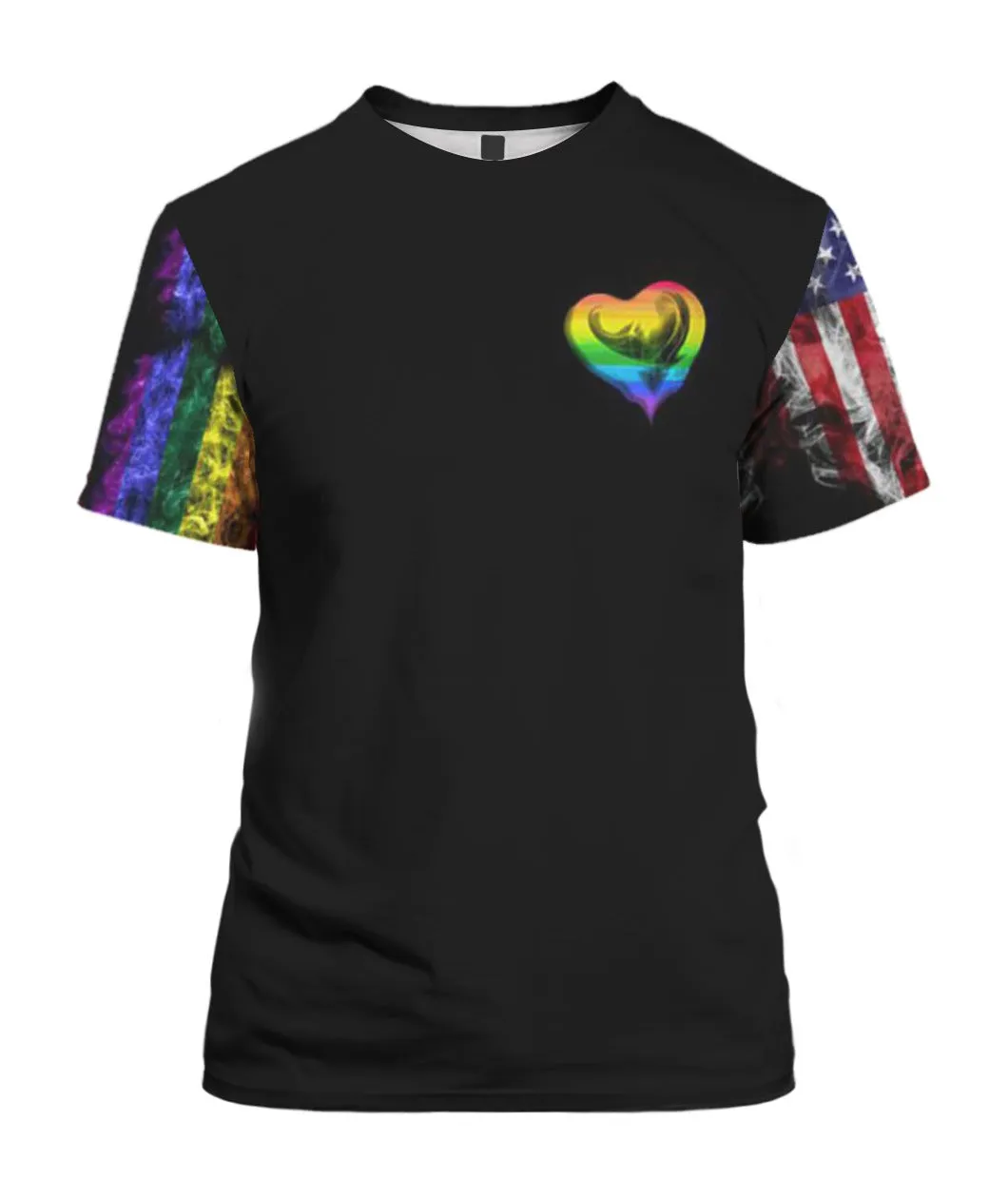 3D All Over Print Pride Lgbtq Shirt For Lesbian Gayer, Love Is Love Rainbow American Flag Support Lgbt 3D Shirt