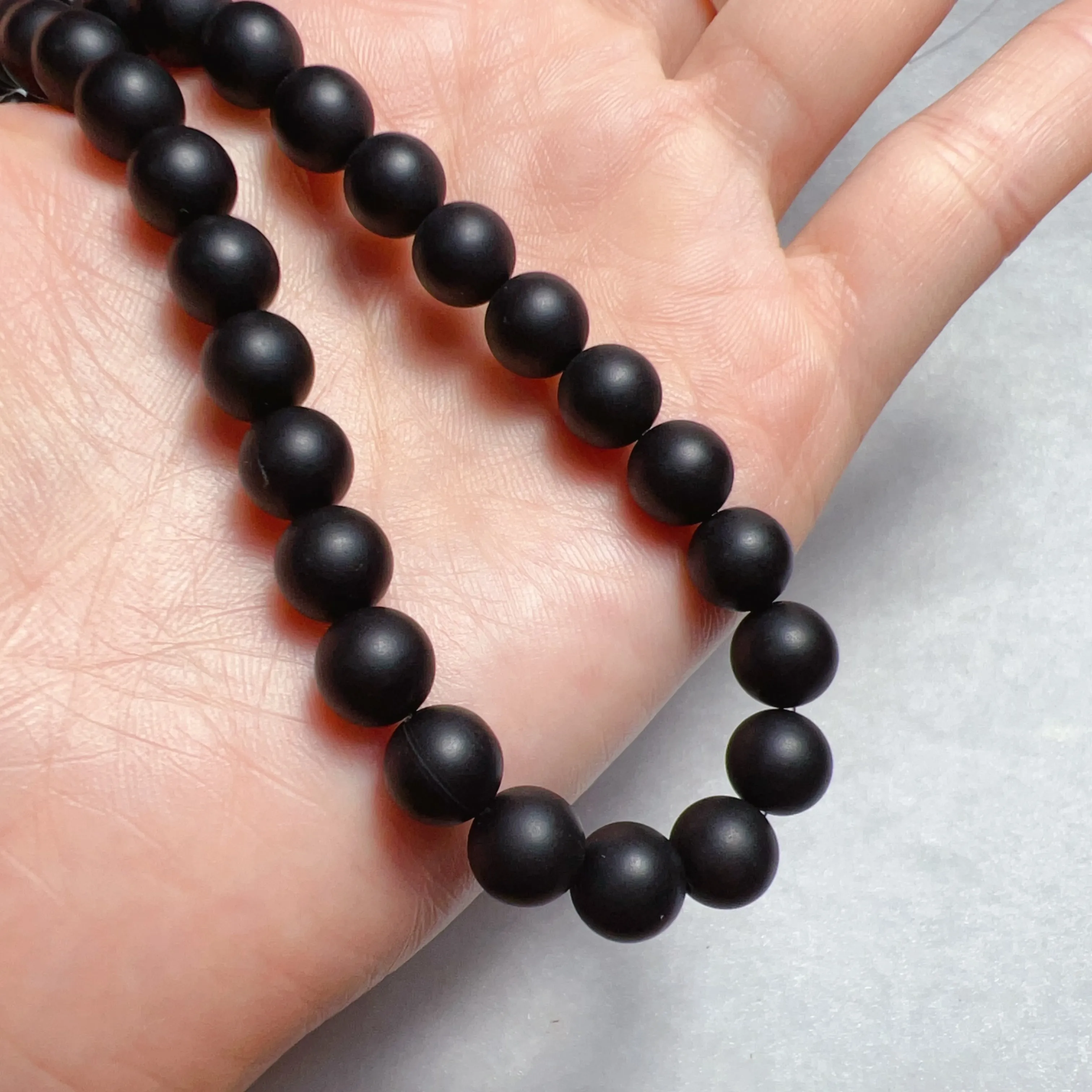 4-12mm Heat-treated Matte Black Onyx Round Bead Strands for DIY Jewelry Project