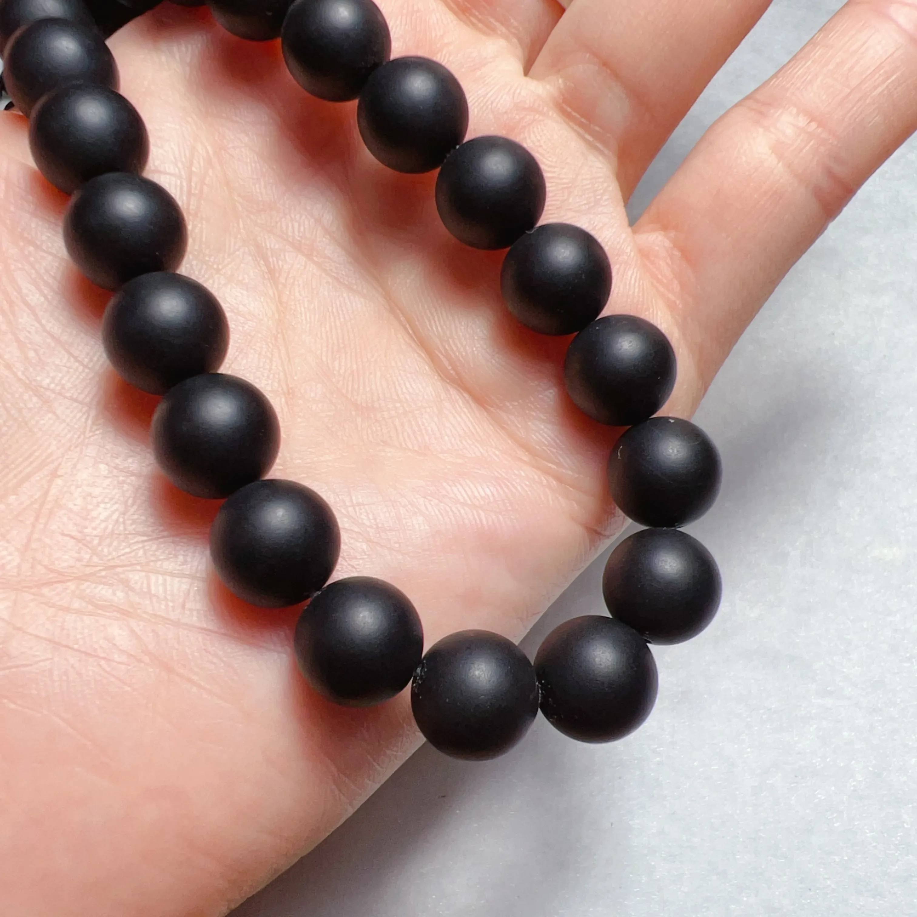 4-12mm Heat-treated Matte Black Onyx Round Bead Strands for DIY Jewelry Project