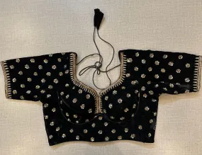 50W500-RO - Black Sequin Embroidered Designer Blouse