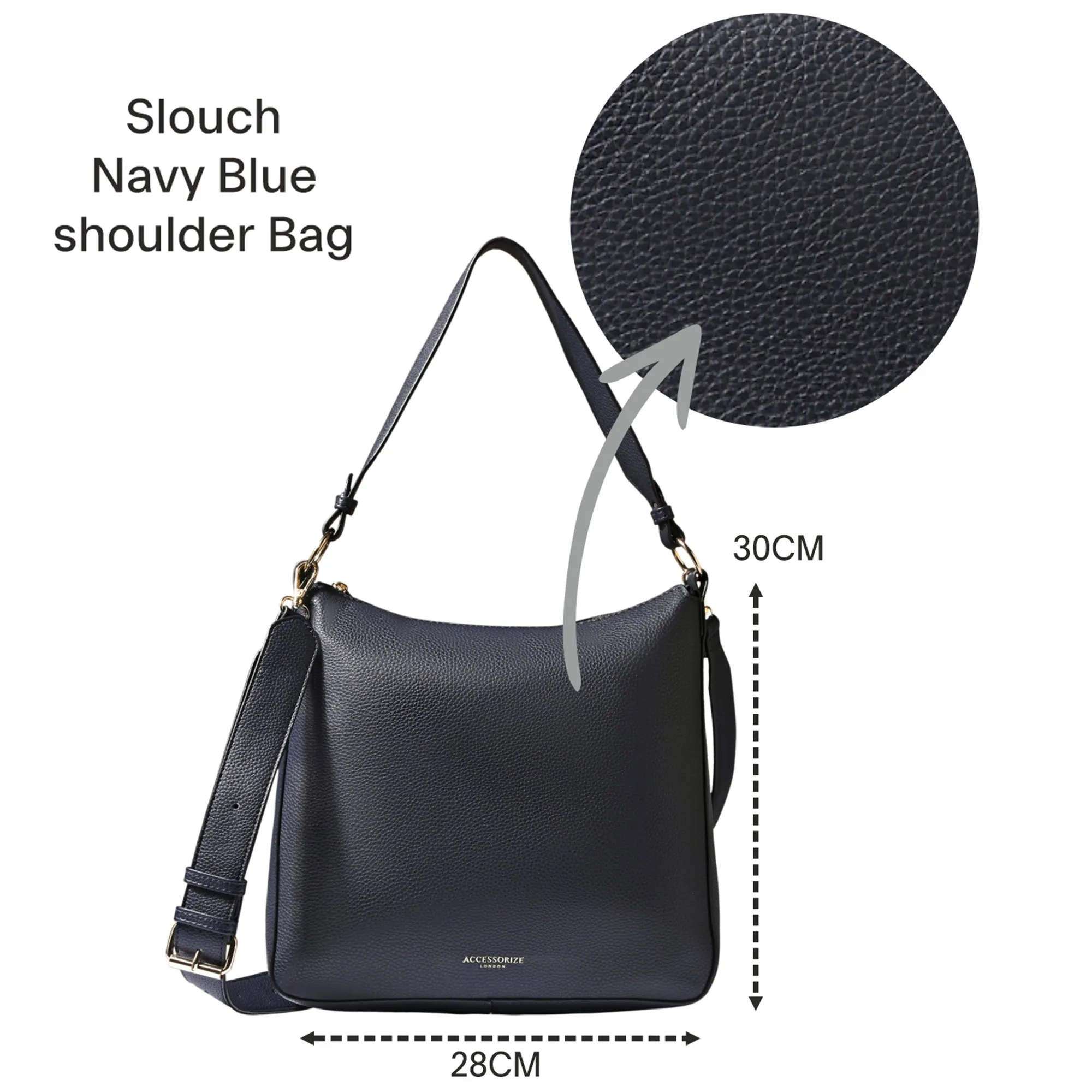 Accessorize London Women's Black Slouch shoulder Bag