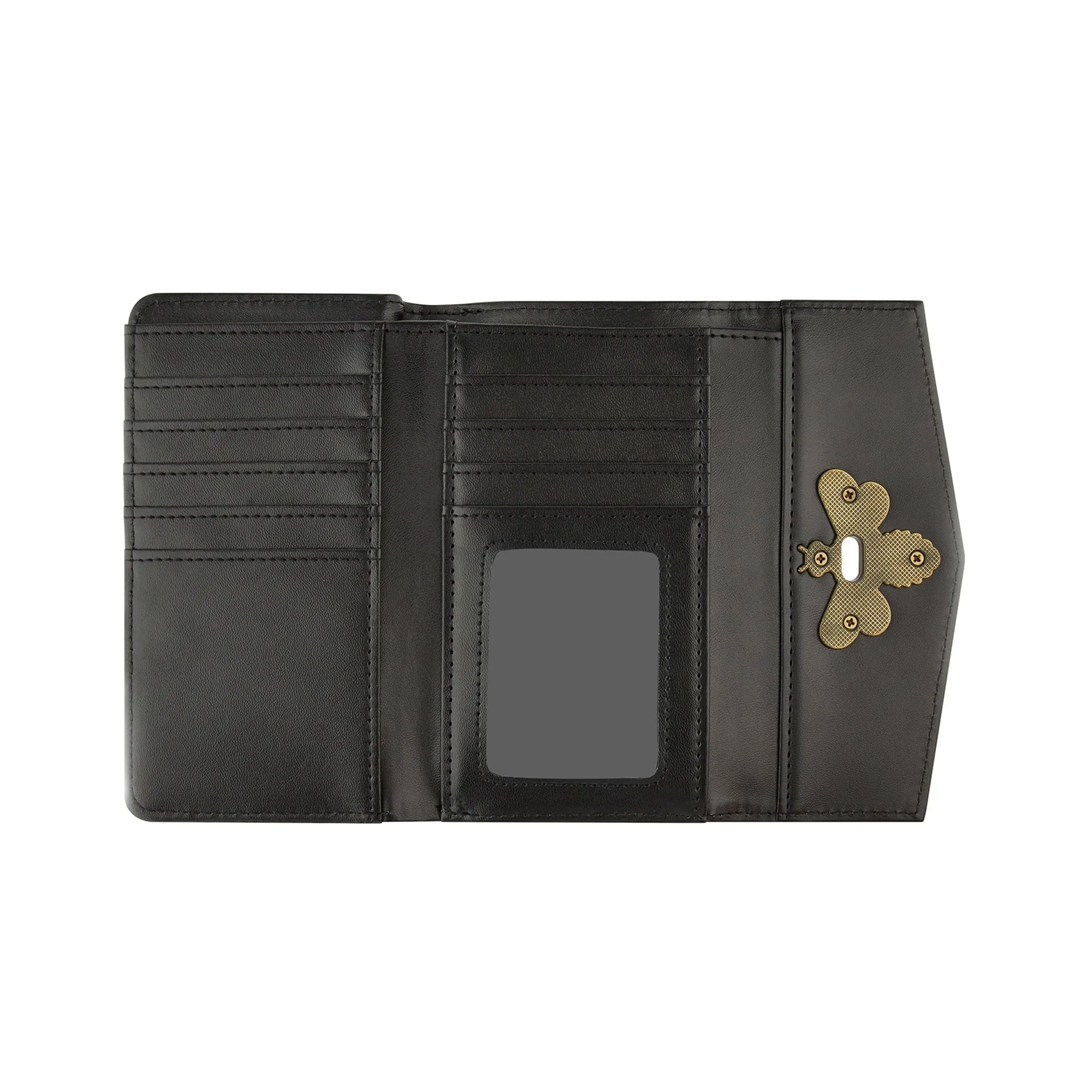 Accessorize London Women's Faux Leather Black Britney Bee Wallet