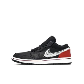 AIR JORDAN 1 LOW BRUSHSTROKE SWOOSH BLACK