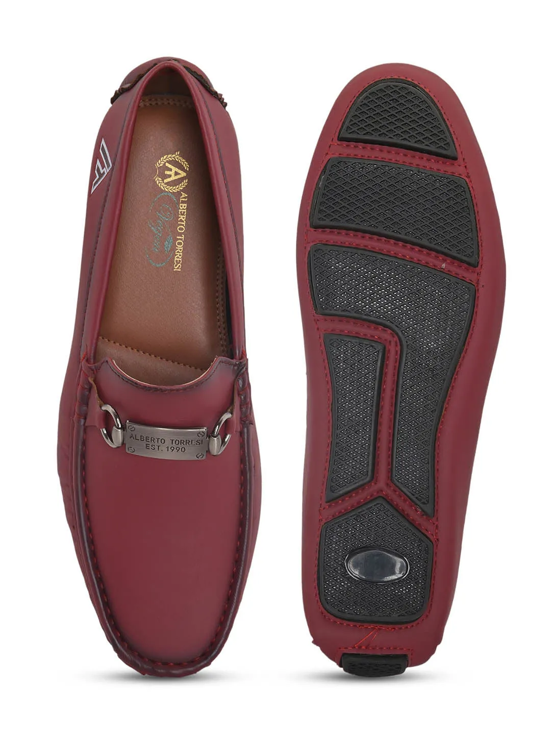 Alberto torresi Synthetic Bordo Casual Loafers