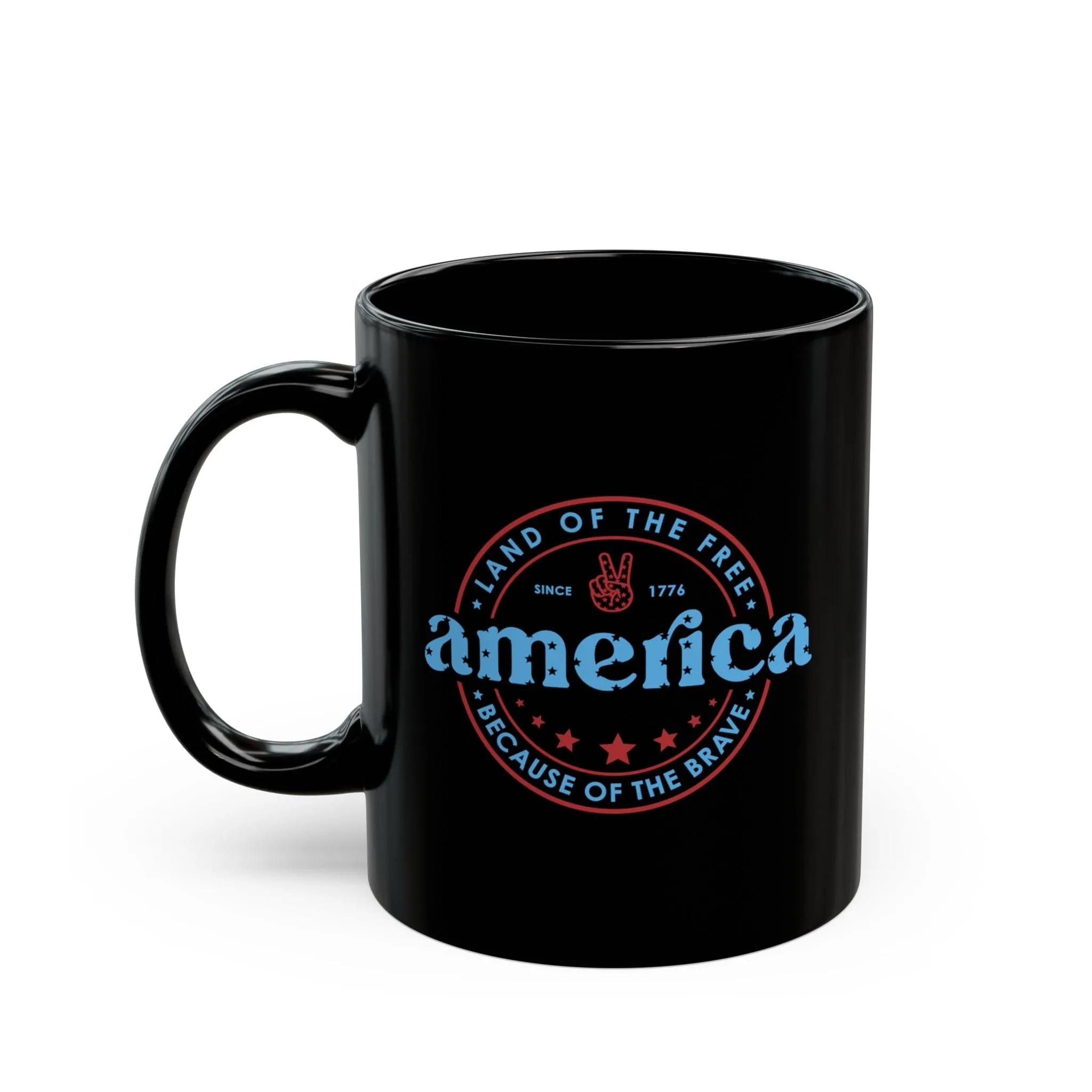 America 11oz Black Mug