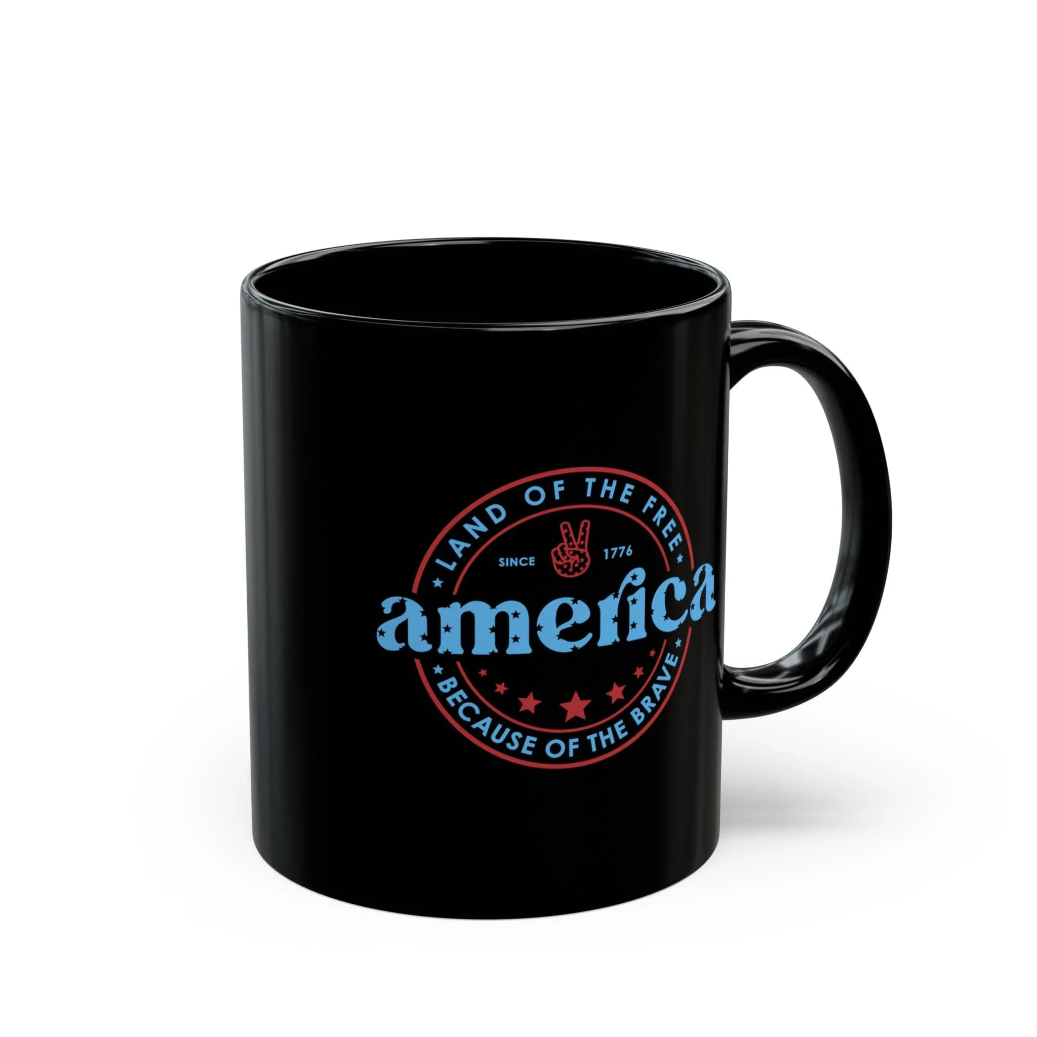 America 11oz Black Mug