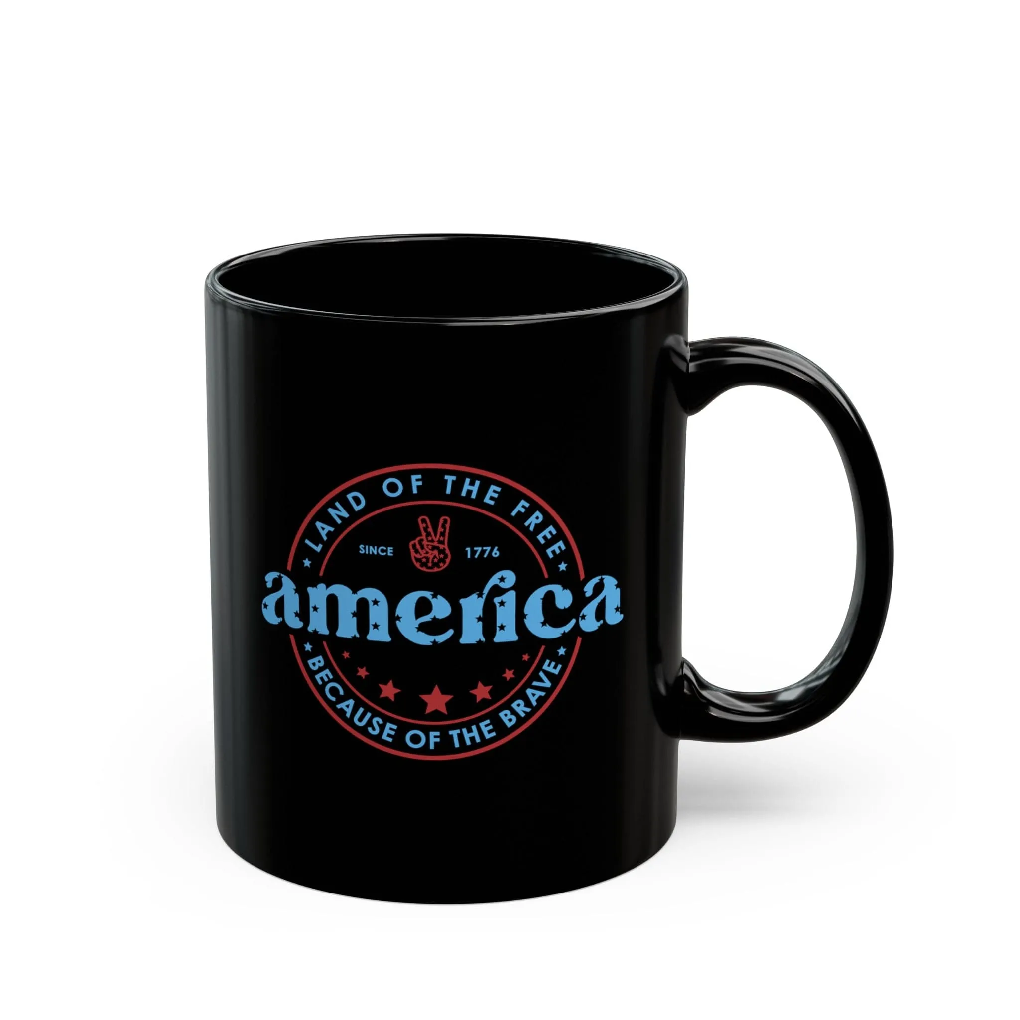 America 11oz Black Mug