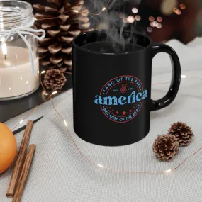 America 11oz Black Mug