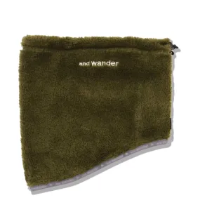 And Wander High Loft Fleece Neck Warmer Khaki