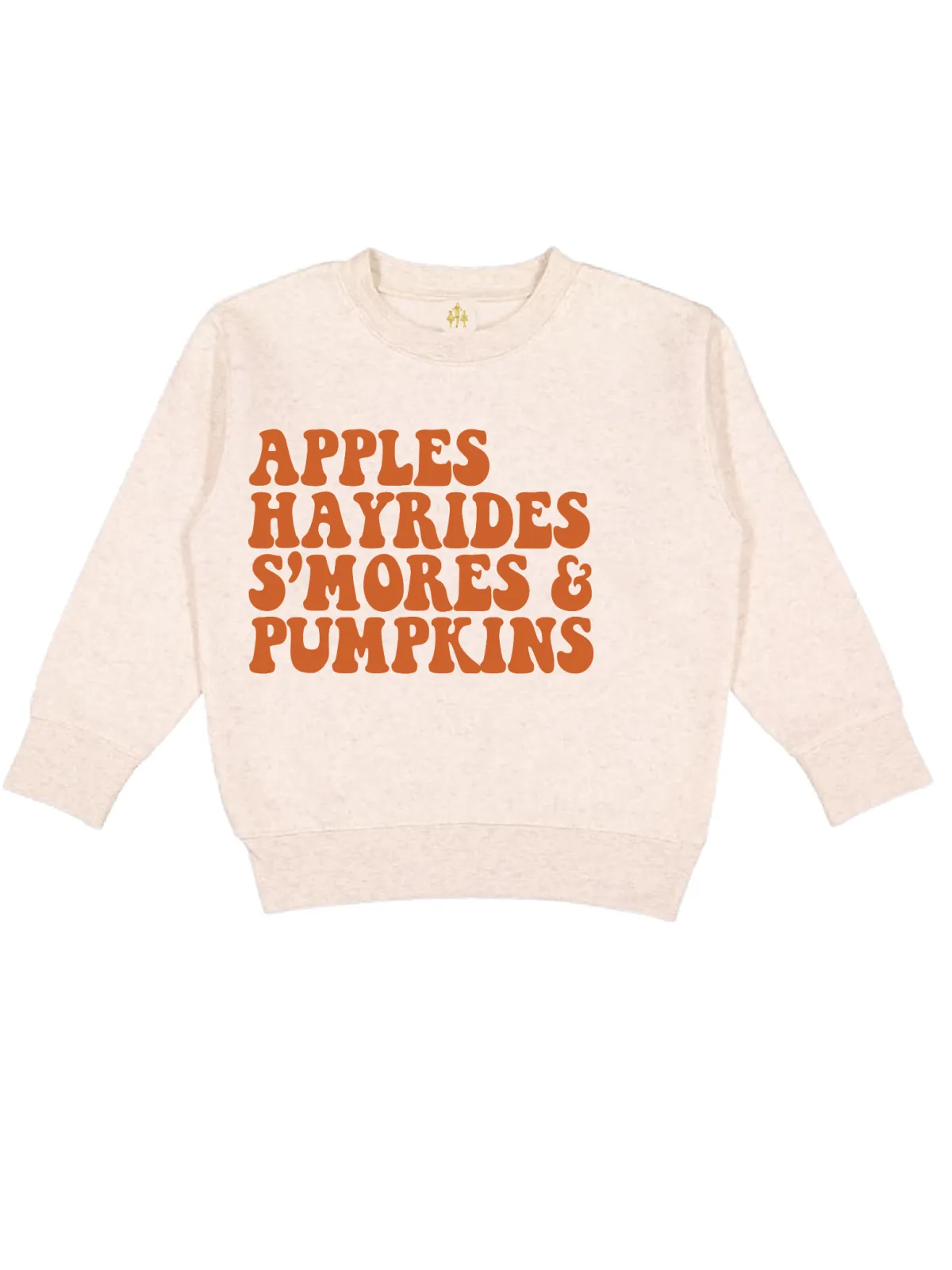 Apples Hayrides S'Mores & Pumpkins Kids Sweatshirt - Natural