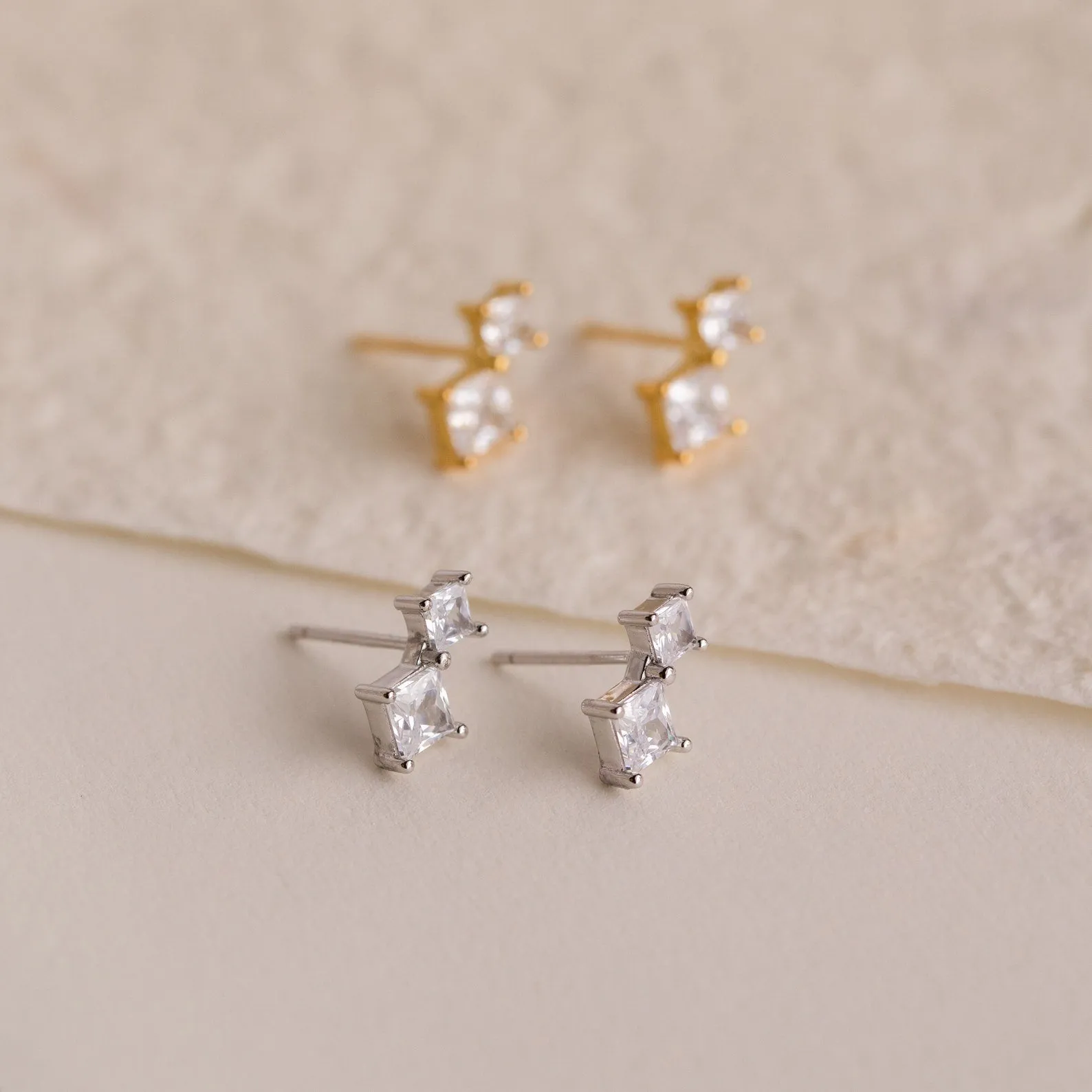 Aria Diamond Drop Studs