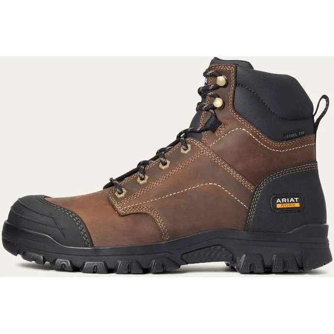 Ariat Men's Treadfast 6" Steel Toe Slip Resistant Work Boot - Brown - 10034671