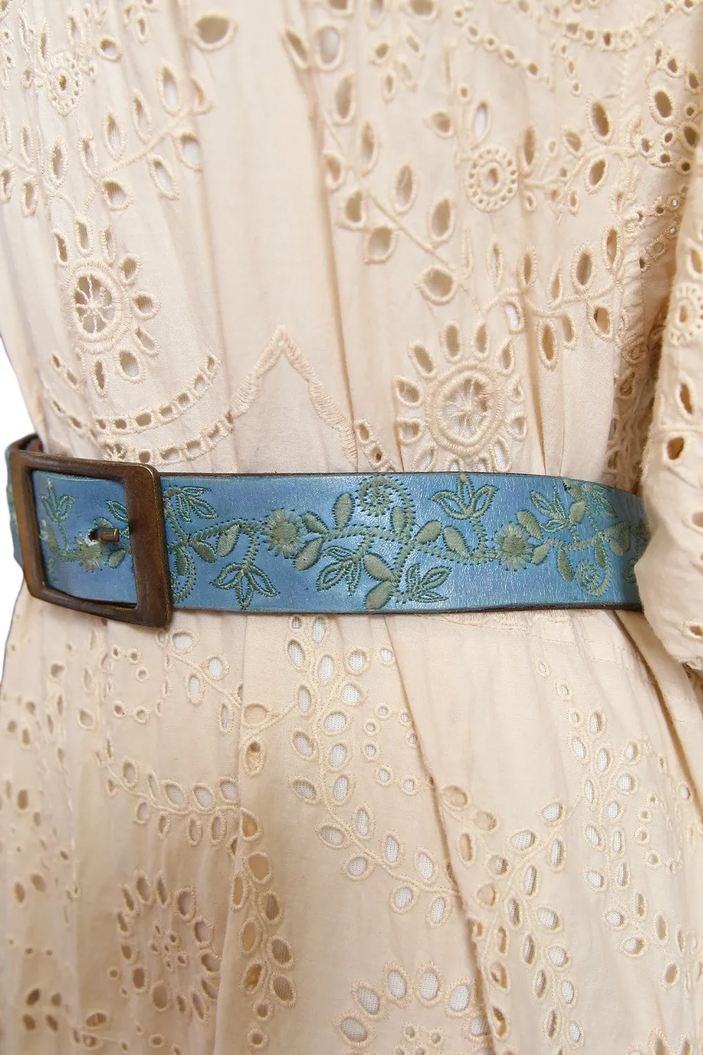 ART N' VINTAGE VINE LEATHER BELT DENIM