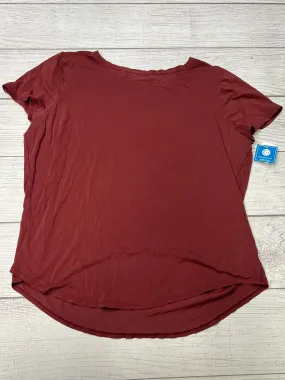 Athletic Top Short Sleeve By Lululemon In Maroon, Size: Xl