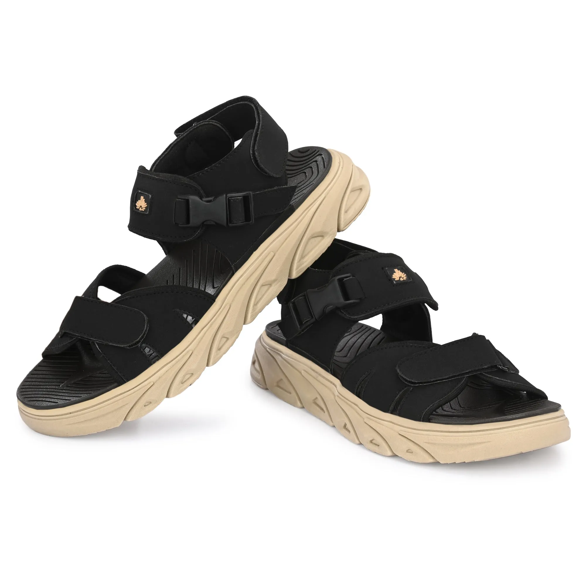 Attitudist Unisex Handcrafted Black Casual Sandal