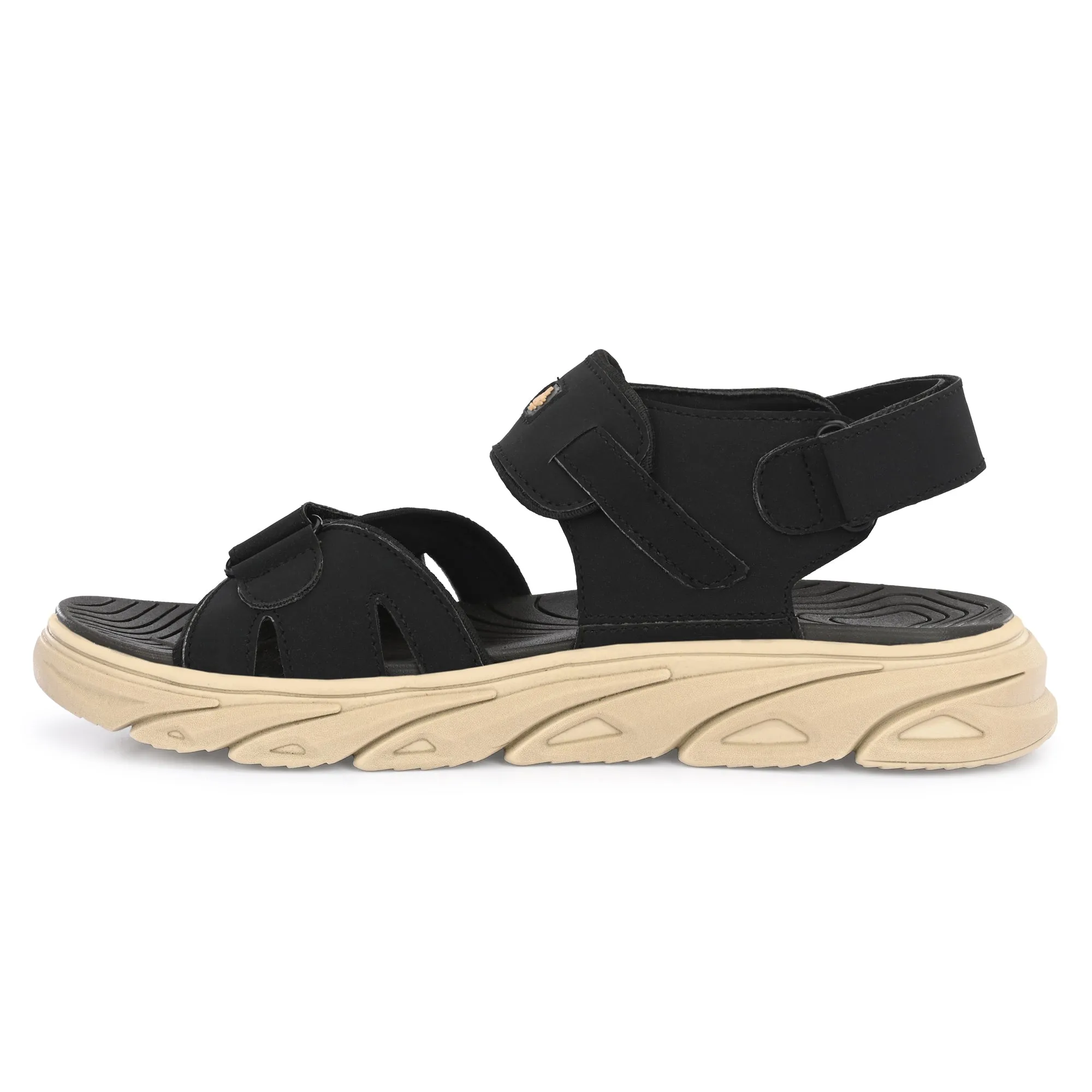 Attitudist Unisex Handcrafted Black Casual Sandal