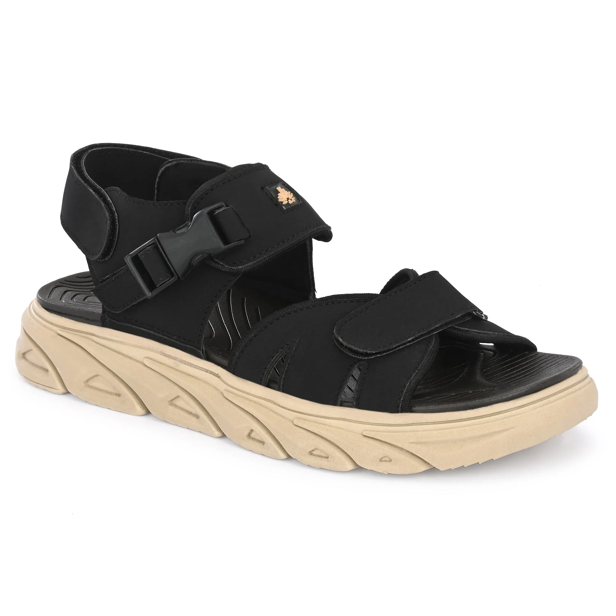 Attitudist Unisex Handcrafted Black Casual Sandal