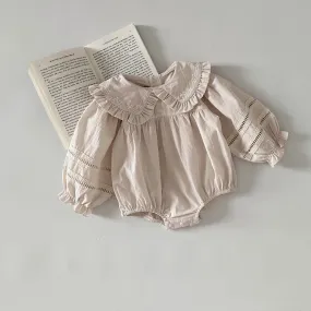 Baby Girls Solid Color Rompers Wholesale 24030193