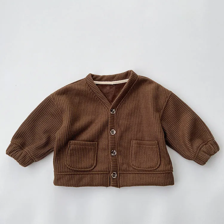 Baby Kid Girls Boys Solid Color Cardigan Wholesale 23113020