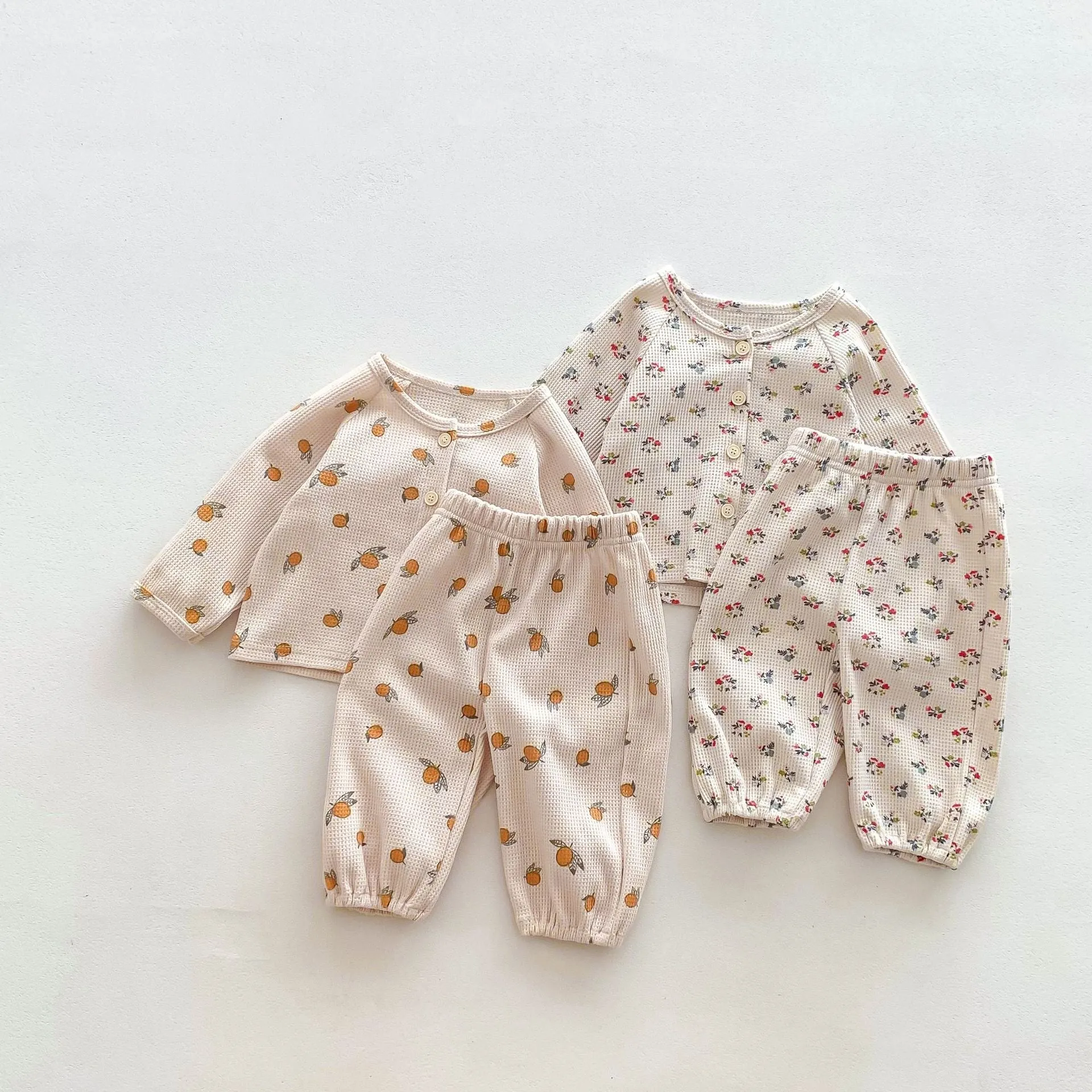 Baby Kid Girls Flower Fruit Print Sleepwears Wholesale 23101925