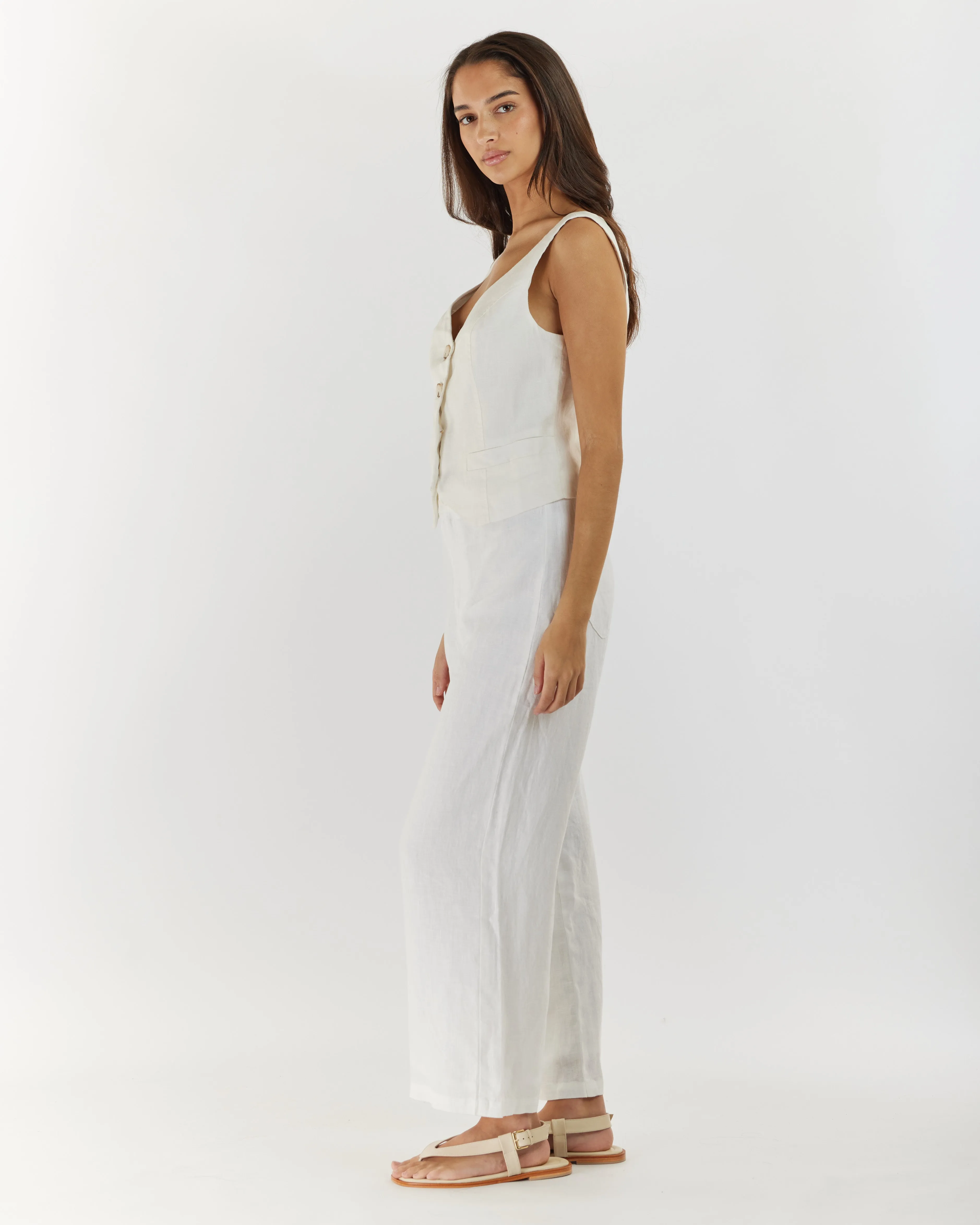 Barossa Linen Pant - White