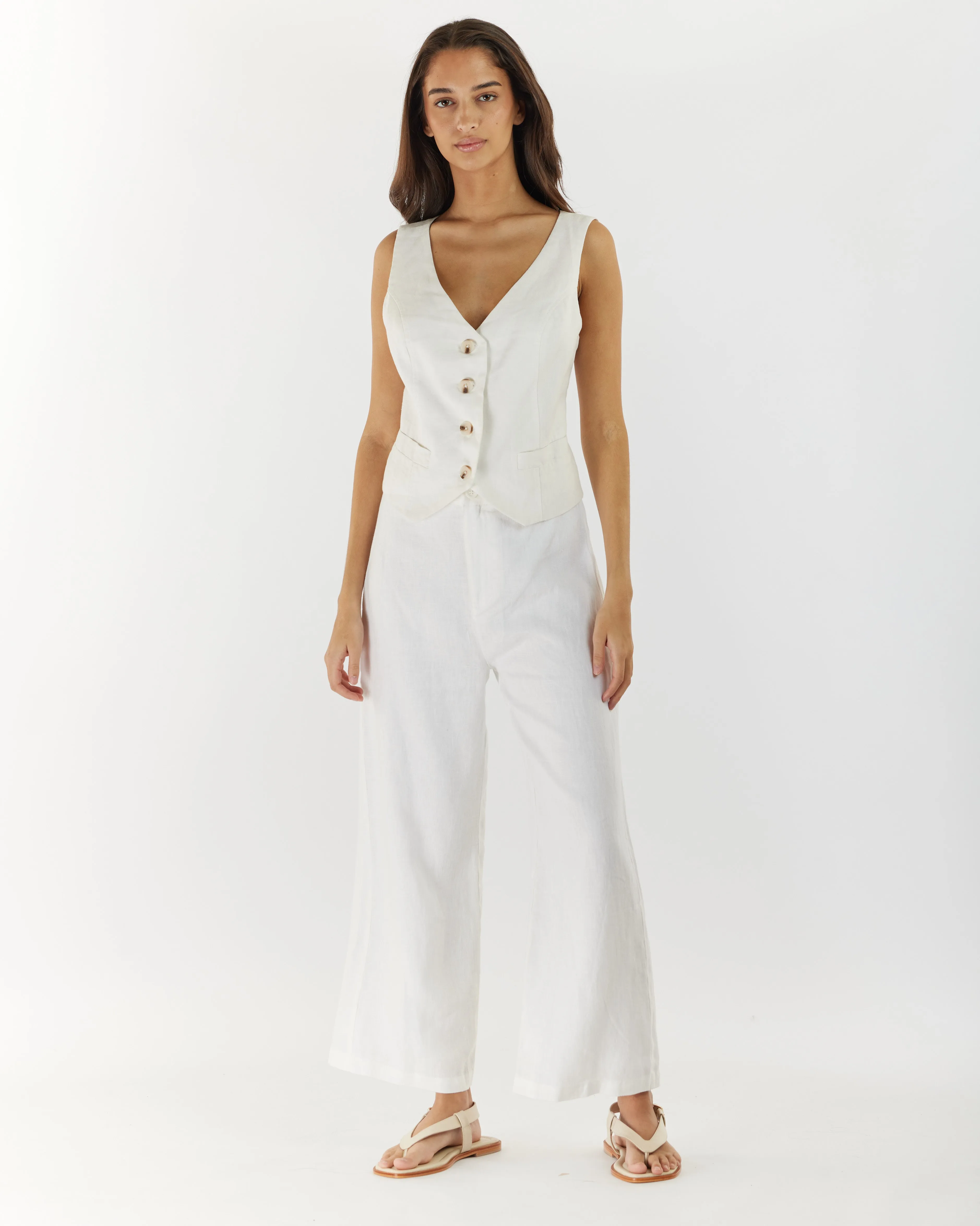 Barossa Linen Pant - White