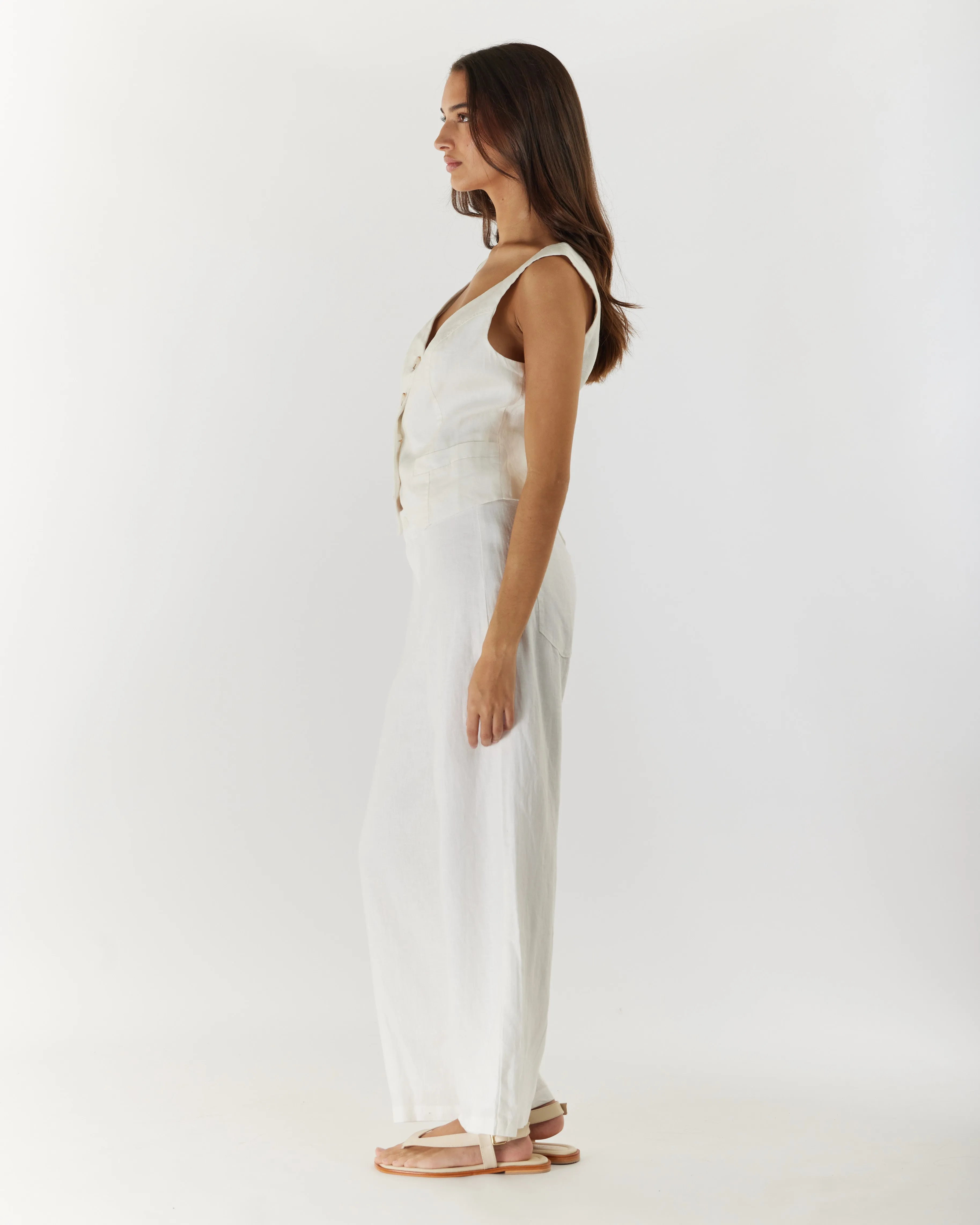 Barossa Linen Pant - White