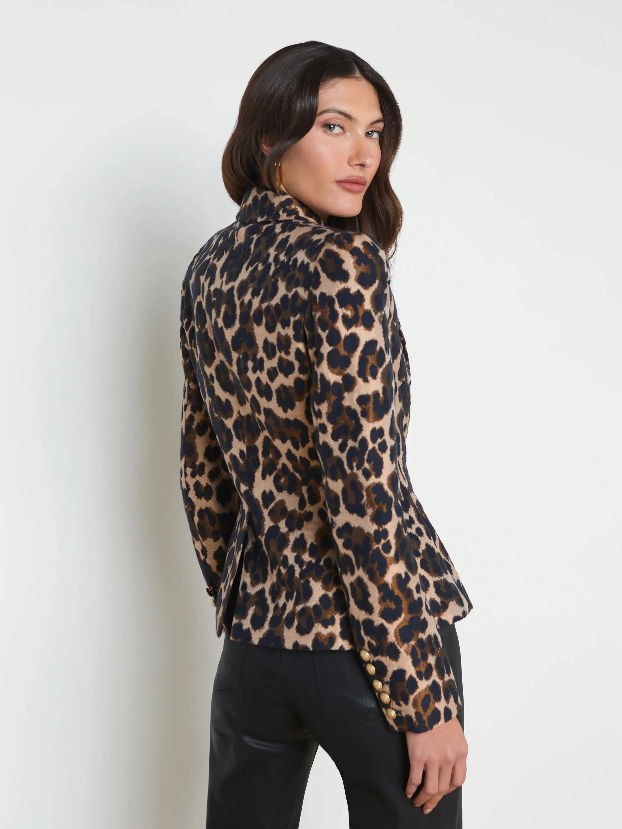 BETHANY STRUCTURED LEOPARD BLAZER - L'AGENCE