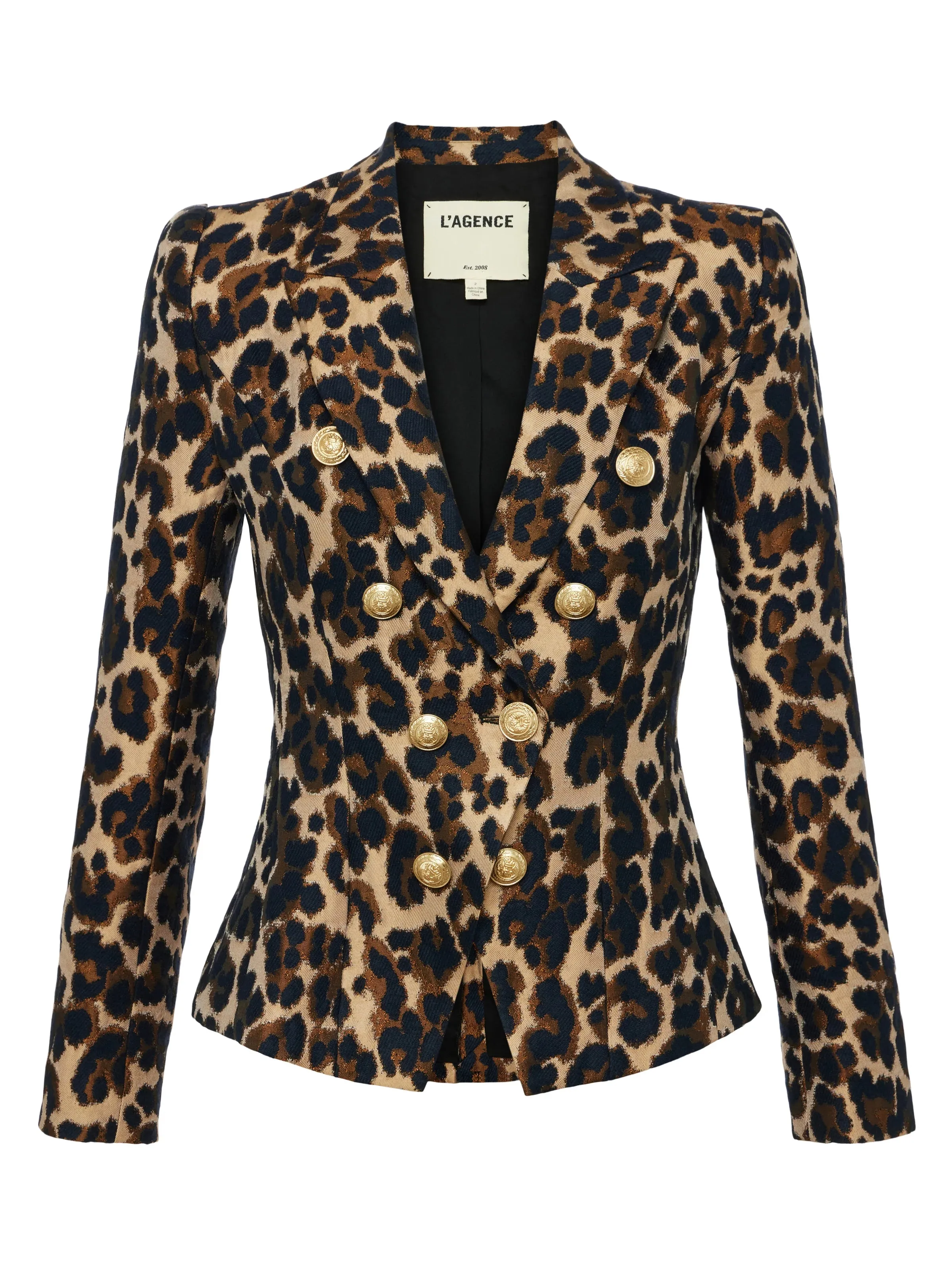 BETHANY STRUCTURED LEOPARD BLAZER - L'AGENCE