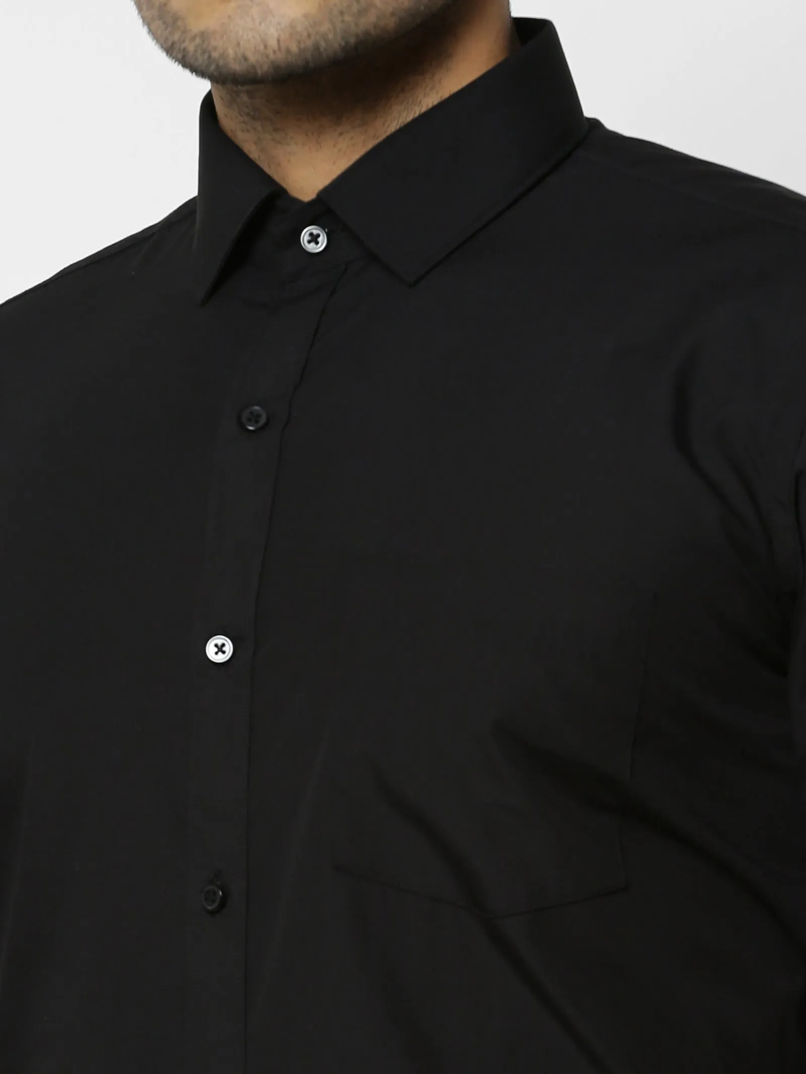 Black Solid Formal Shirt