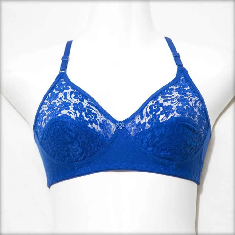 Blue Non Padded Net Bra