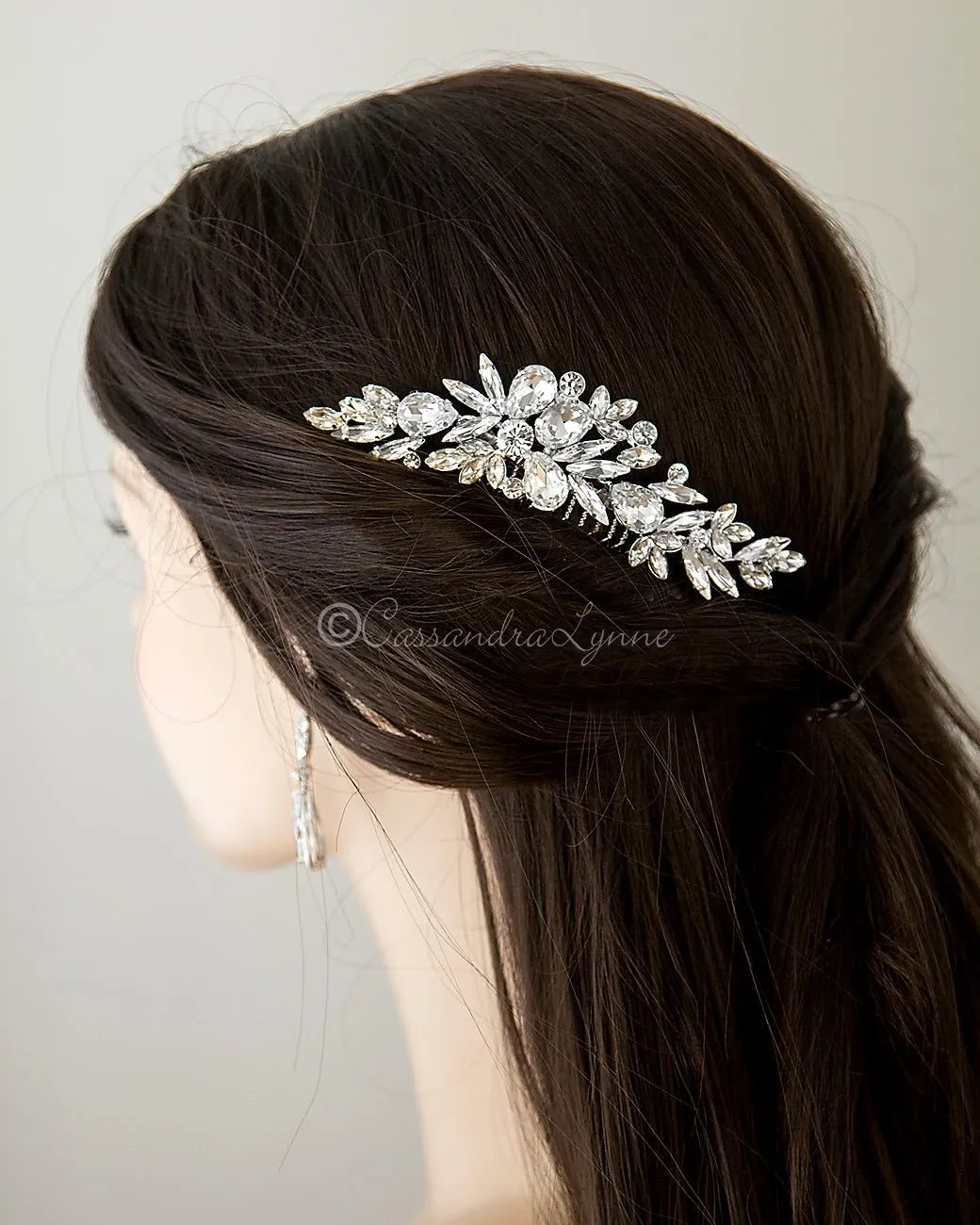 Bridal Comb of Pear and Marquise Stones