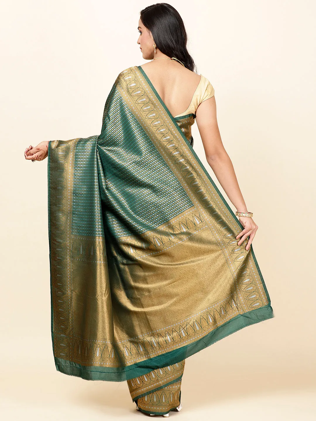 Brocade Zari Jaal Woven Handloom Saree