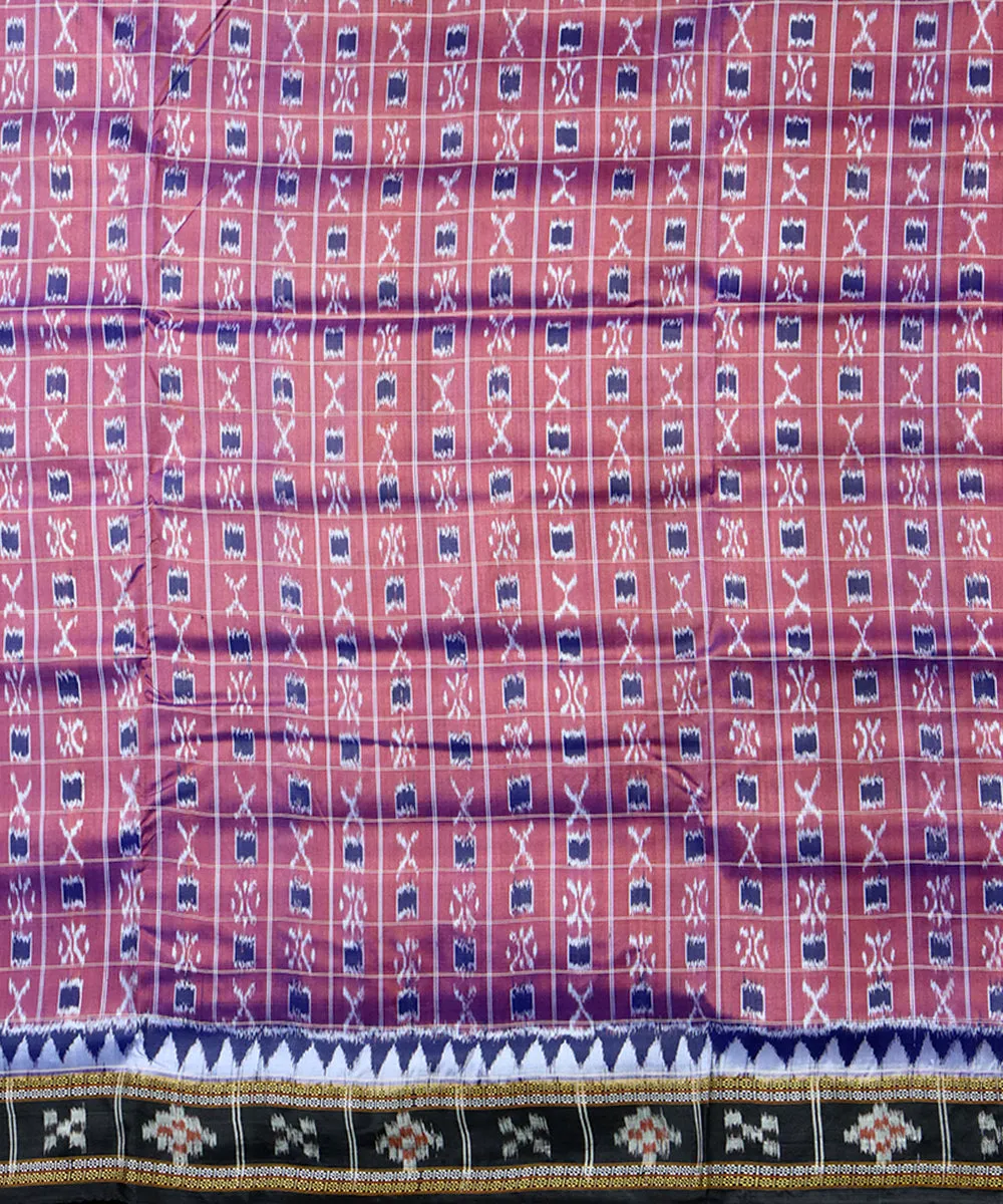 Brown black silk handloom khandua saree