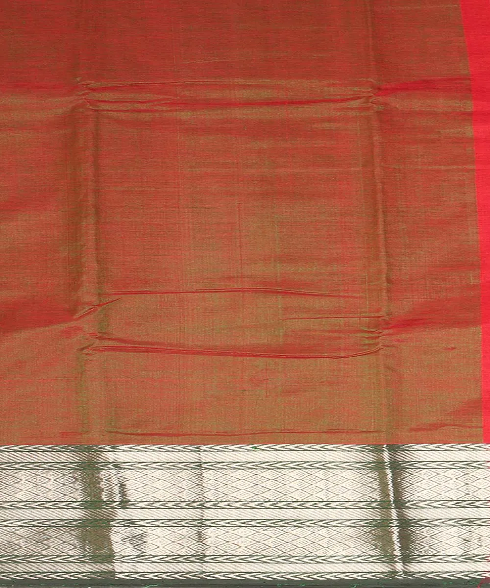 Brown handwoven mangalagiri cotton silk saree