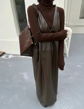 Brown Leather Dress