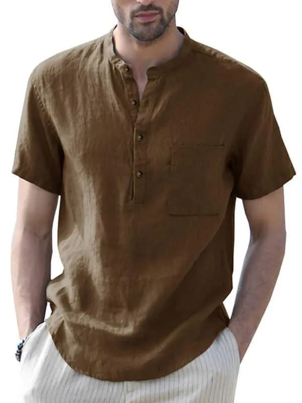 Buttoned Linen Shirt for Men