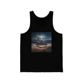 Cameron's Journey to the Eclipse at The Egyptian Pyramids - Visionary Psychedelic Ai Art Men's and Women's Unisex Tank Top for Festival and Street Wear