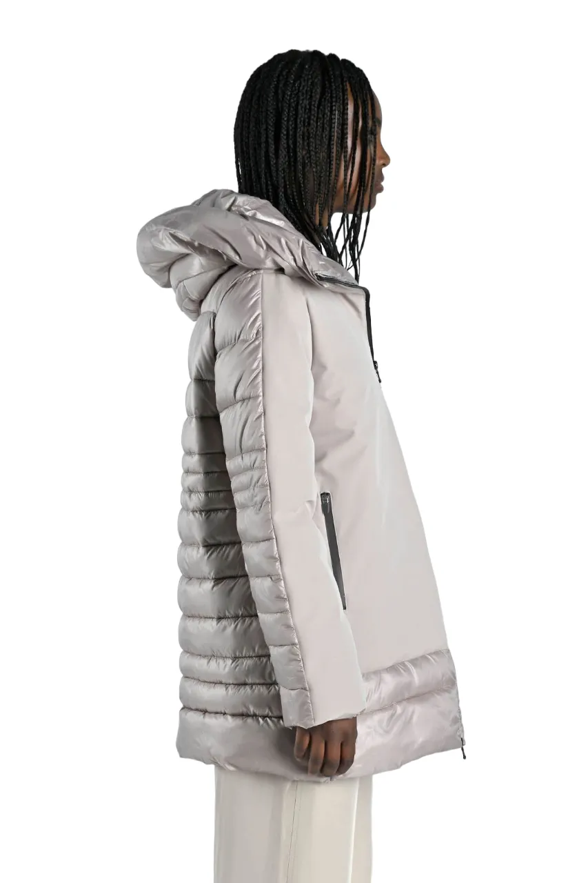 Canadian Alma women's long jacket with hood CN.G223368W goat