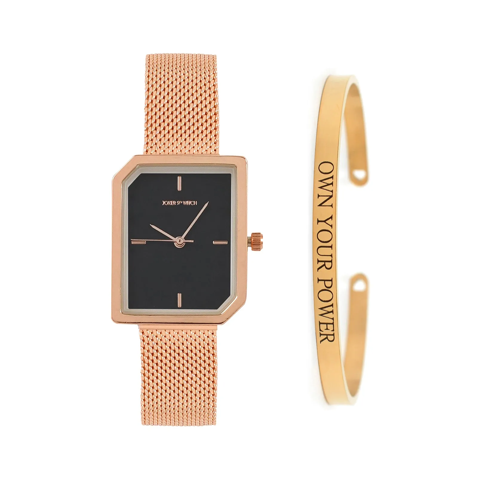 Candace Rosegold Watch Bracelet Stack