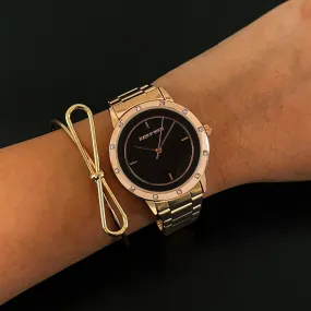 Carerra Rosegold Watch Bracelet Stack