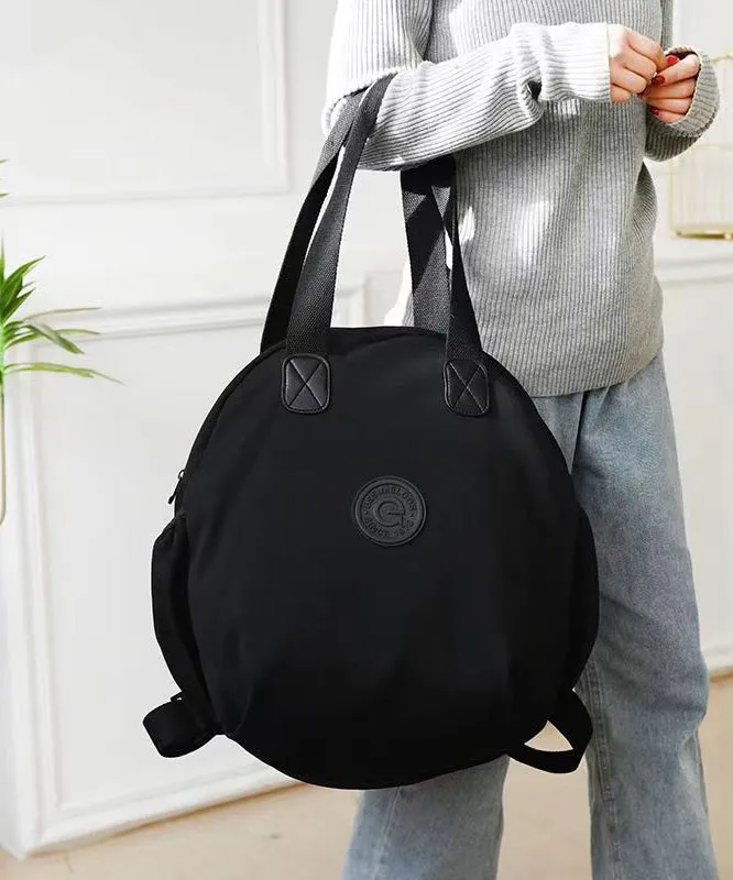 Casual Versatile Black Nylon Durable Tote Handbag ZX1059