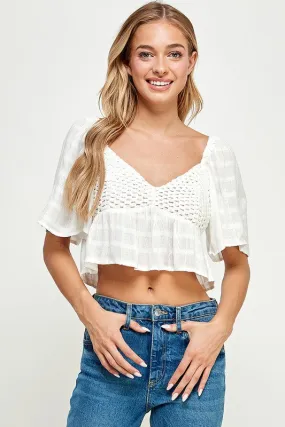 Crochet Detail Crop Top